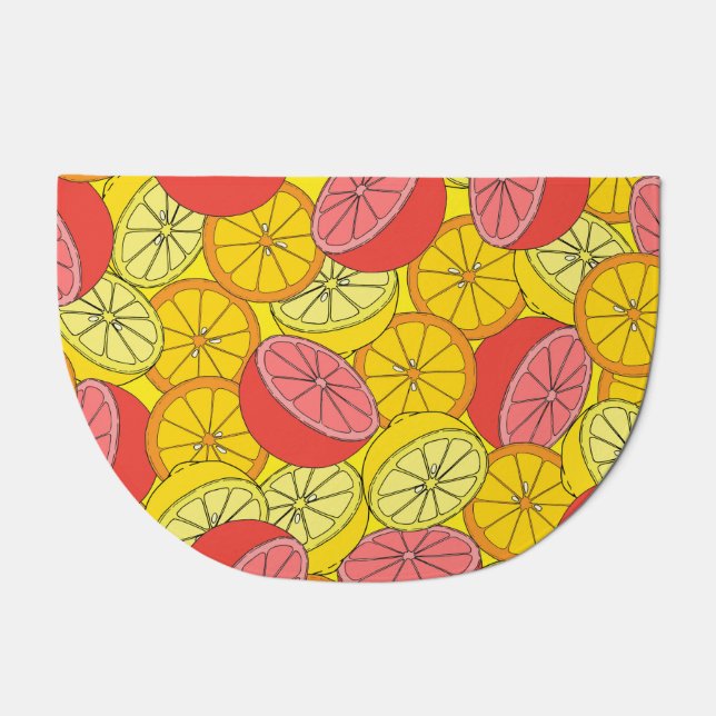Citrus Fruits Bright Seamless Pattern Doormat (Front)