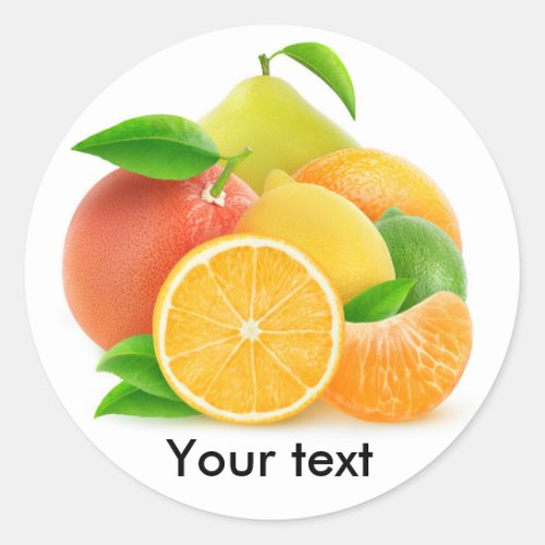 Citrus fruits classic round sticker