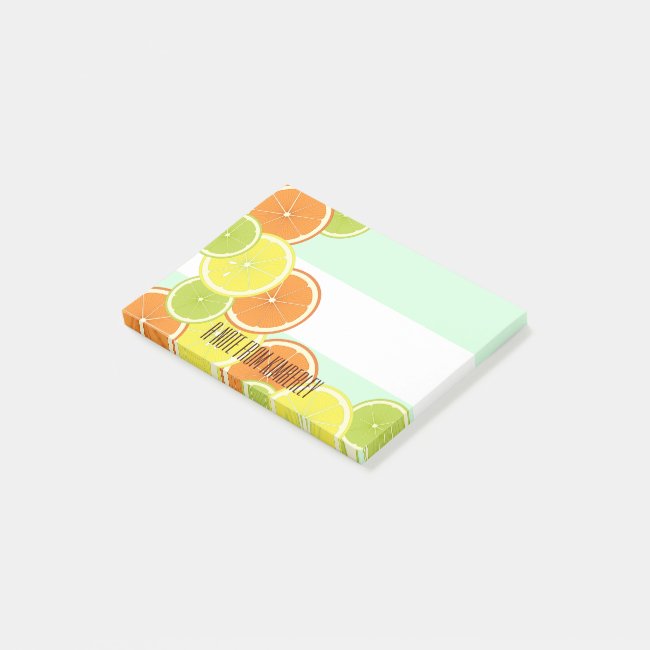 Citrus Fruits Illustration Mint Green Modern