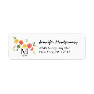 Citrus Fruits in Watercolor Label