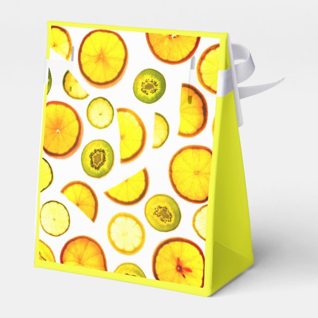 Citrus Fruits Lemons Favor Box (Back Side)