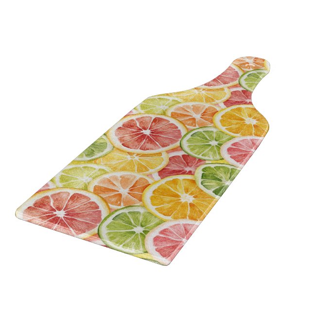 Citrus Fruits Lime Lemon Orange Grapefruit Cutting Board (Corner)