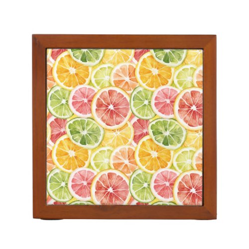 Citrus Fruits Lime Lemon Orange Grapefruit Desk Organizer