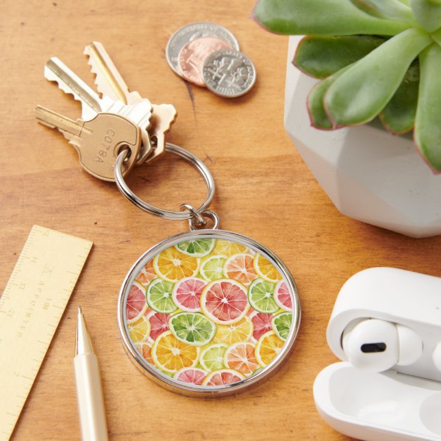 Citrus Fruits Lime Lemon Orange Grapefruit Keychain (Desk)