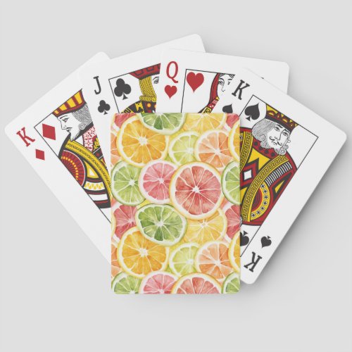 Citrus Fruits Lime Lemon Orange Grapefruit Poker Cards