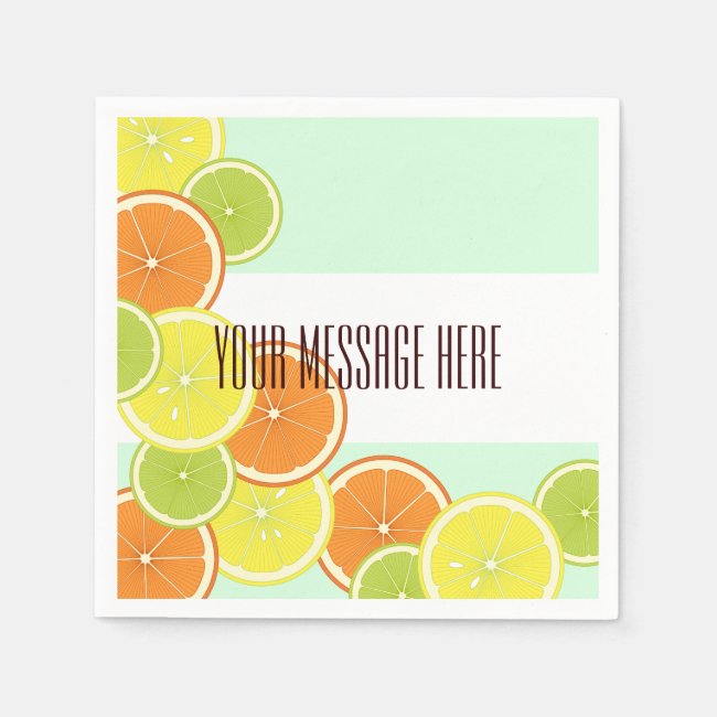 Citrus Fruits Mint Green Modern Summer Party