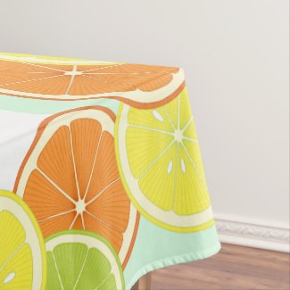 Citrus Fruits Mint Green Modern Summer Party Tablecloth