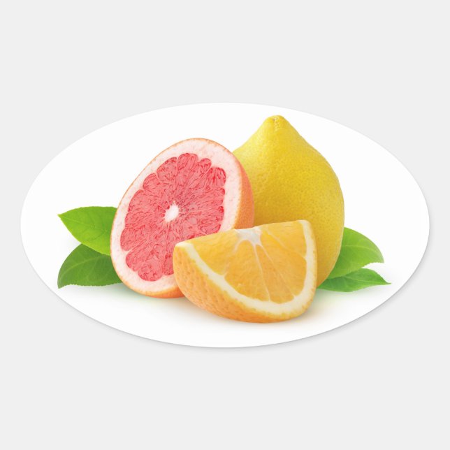 Citrus fruits oval sticker (Front)