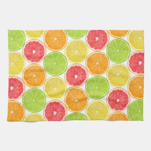 Citrus fruits pattern towel (Horizontal)