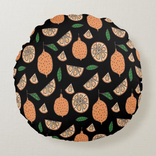Citrus Fruits      Round Pillow (Front)