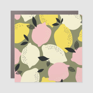 Citrus Fruits Seamless Pattern Car Magnet