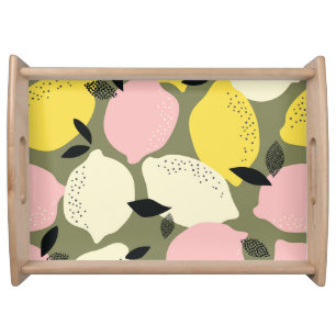 Citrus Fruits Seamless Pattern Serving Tray