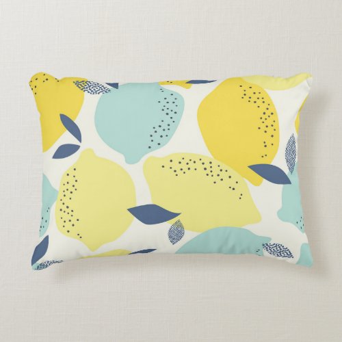 Citrus fruits vibrant seamless pattern accent pillow