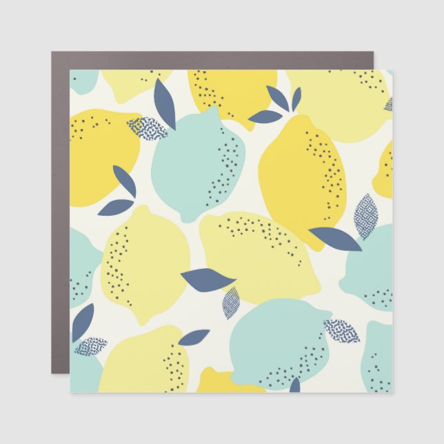 Citrus fruits, vibrant seamless pattern. car magnet (Front)