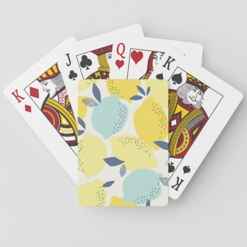 Citrus fruits vibrant seamless pattern playing cards