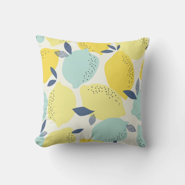 Citrus fruits, vibrant seamless pattern. throw pillow (Front)