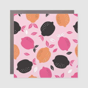 Citrus fruits, vintage textile pattern. car magnet