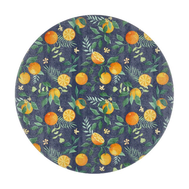 Citrus Fusion: Oranges with Tropical Flair Cutting Board (Front)