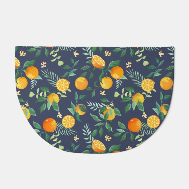 Citrus Fusion: Oranges with Tropical Flair Doormat (Front)
