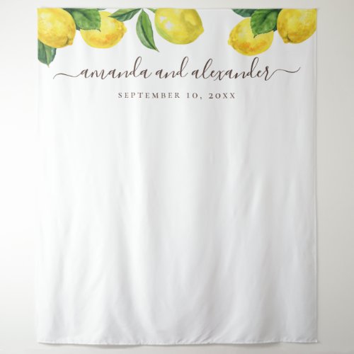 Citrus garden backdrop Lemon wedding background Tapestry