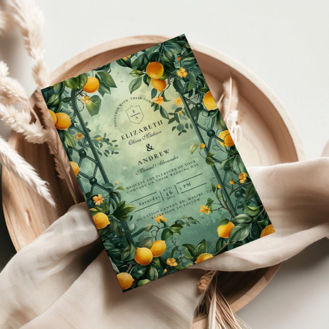 Citrus Garden Botanical Wedding Invitation (Creator Uploaded)