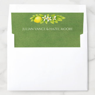 Citrus Garden Orange Lemon Wedding Envelope Liner