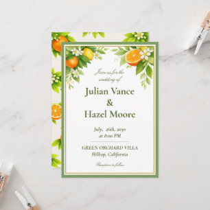 Citrus Garden Orange & Lemon Wedding Invite