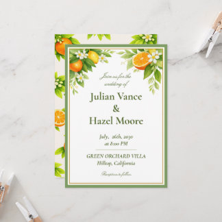 Citrus Garden Orange & Lemon Wedding Invite