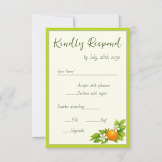 Citrus Garden Orange & Lemon Wedding RSVP Card