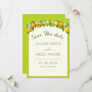 Citrus Garden Orange & Lemon Wedding Save The Date