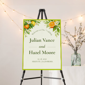 Citrus Garden Orange & Lemon Wedding Welcome Sign