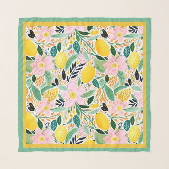Citrus Garden Silky Scarf (Front)