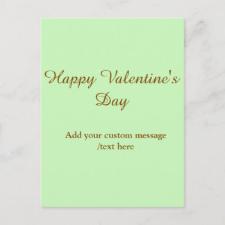 Citrus green brown happy Valentine's day simple Postcard