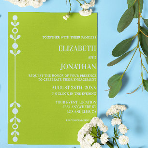 Citrus Green & Coastal Blue Engagement Party Invitation