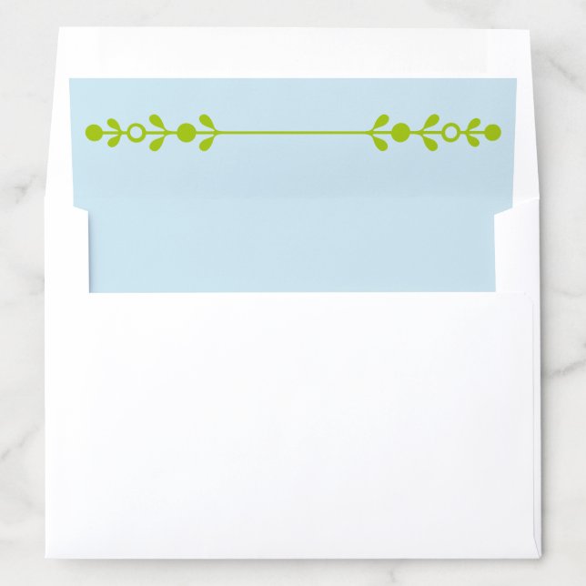 Citrus Green & Coastal Blue Wedding Envelope Liner (In Envelope)