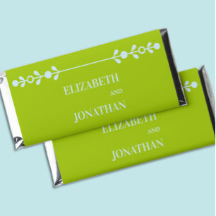 Citrus Green & Coastal Blue Wedding Hershey Bar Favors