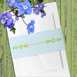 Citrus Green & Coastal Blue Wedding Invitation Belly Band