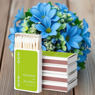 Citrus Green & Coastal Blue Wedding Matchboxes