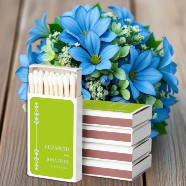 Citrus Green & Coastal Blue Wedding Matchboxes (Creator Uploaded)