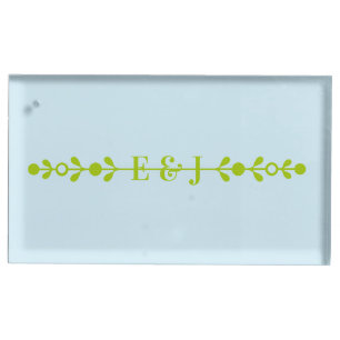 Citrus Green & Coastal Blue Wedding Place Card Holder