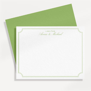 Citrus Green Elegant Minimalist Wedding Note Card