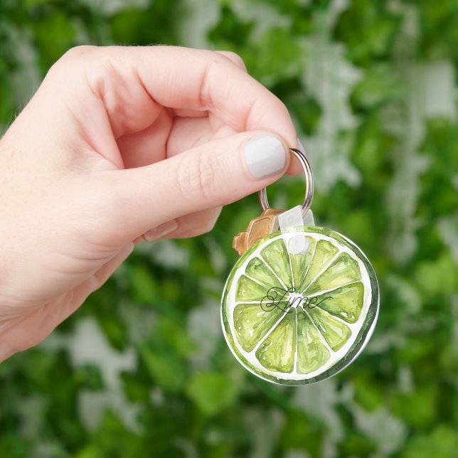 Citrus Green Lime Fruit Keychain (Hand)