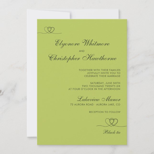 Citrus Green Modern Chic Mix and Match Wedding Invitation (Front)