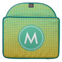 Citrus Green & Orange Blend Abstract Monogram MacBook Pro Sleeve