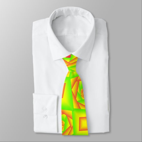 Citrus Green Orange Yellow Ombre Abstract Design  Neck Tie