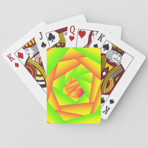 Citrus Green Orange Yellow Ombre Abstract Design  Playing Cards