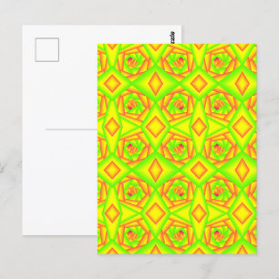 Citrus Green Orange Yellow Ombre Abstract Design Postcard