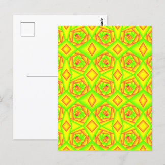 Citrus Green Orange Yellow Ombre Abstract Design Postcard