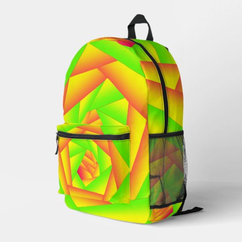 Citrus Green Orange Yellow Ombre Abstract Design Printed Backpack