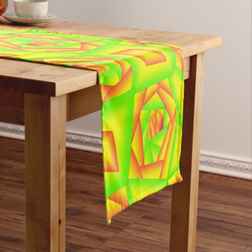 Citrus Green Orange Yellow Ombre Abstract Design  Short Table Runner